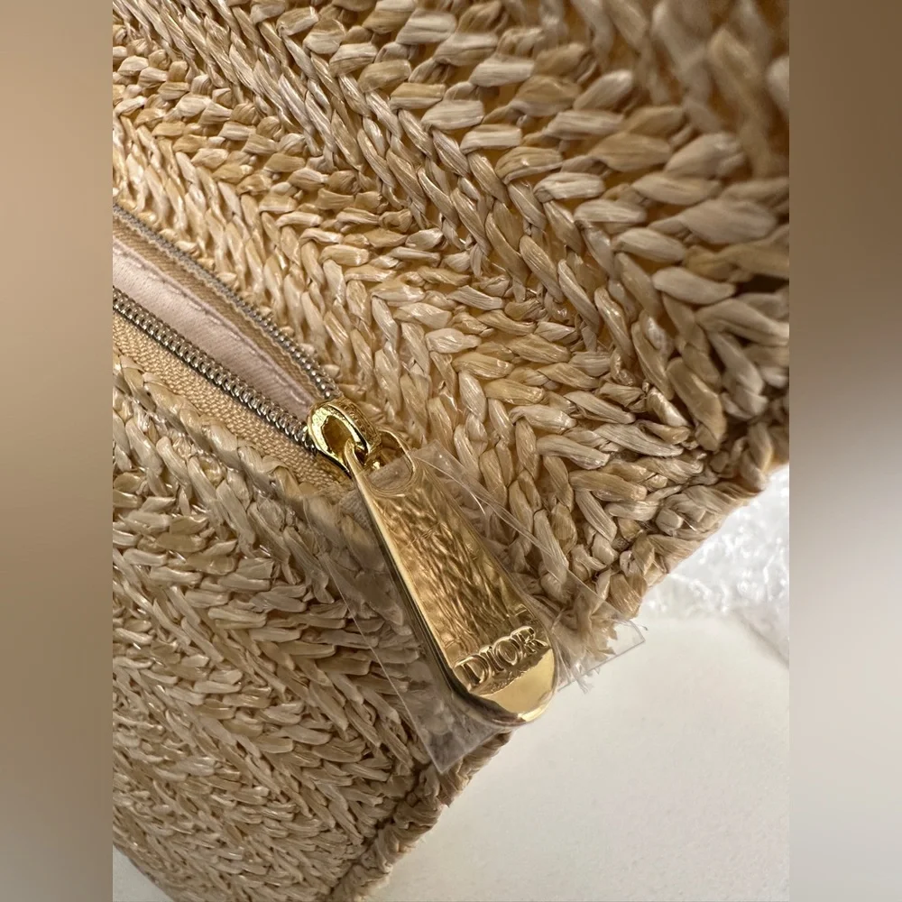 NEW! Dior Beauty Raffia Pouch/Clutch